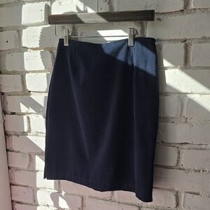 Classic Navy Pencil Skirt - Women's Tailored Work Skirt